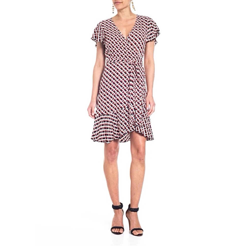 Diane von Furstenberg Emilia Geometric Mini Wrap Dres